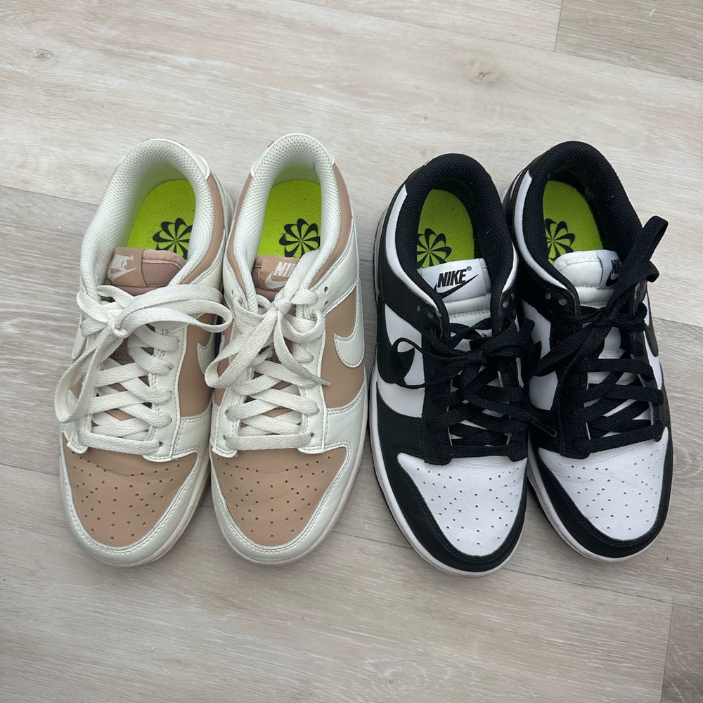 Nike Dunk Low Duo in Cream/Tan and Black/White
